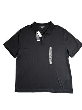 NWT Banana Republic Black Short Sleeve Luxe Touch Performance Polo Shirt Sz XL